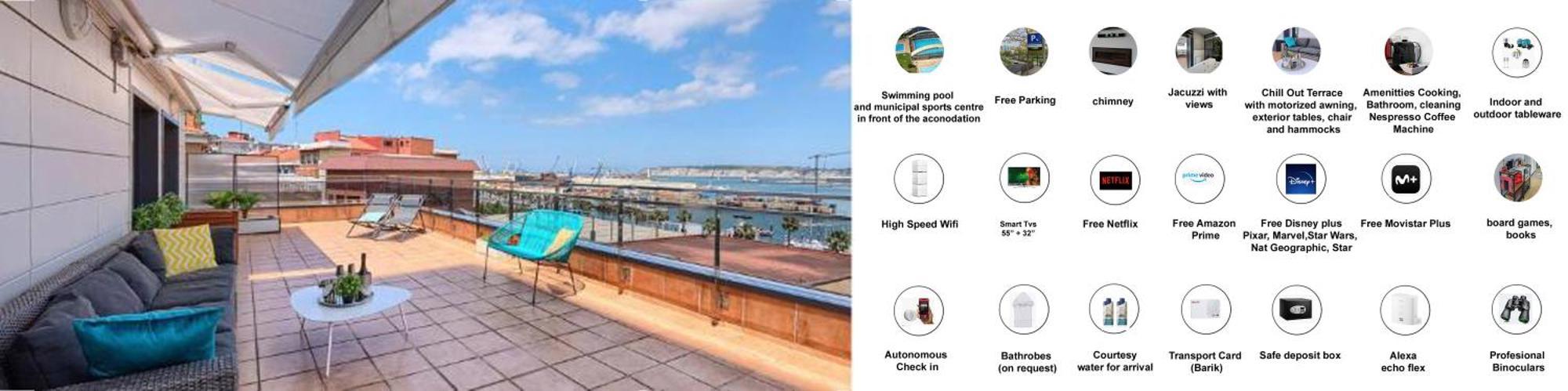 Atico Lujo Costa Vasca Bilbaoterraza Mar Jacuzi Apartment Santurtzi Bagian luar foto